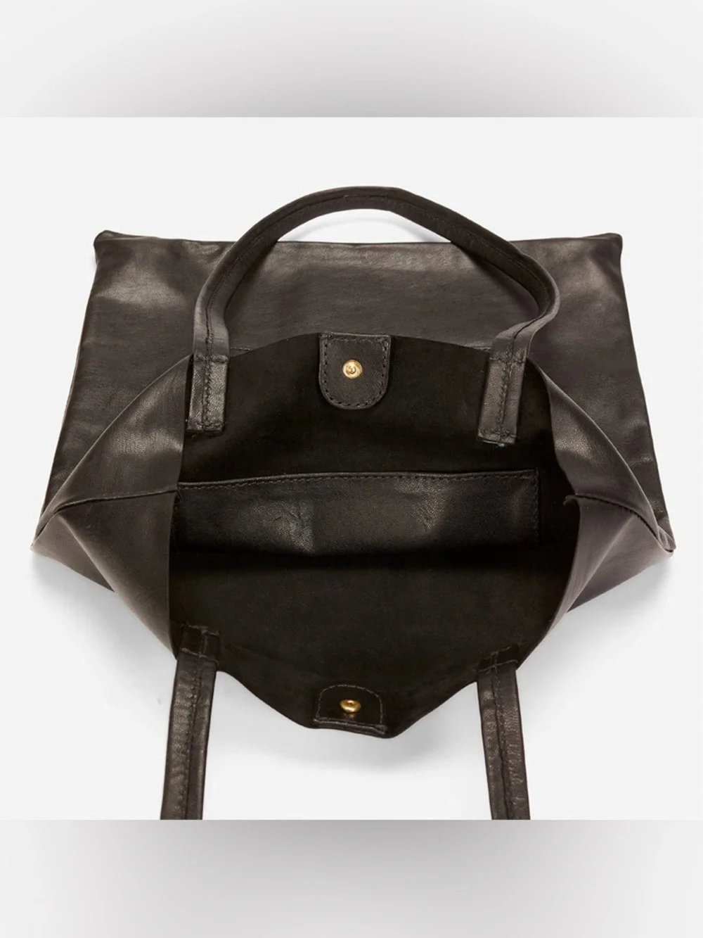 PARKER CLAY Black Leather Tate Gallery Tote  - Minimal Carryall PR10-37